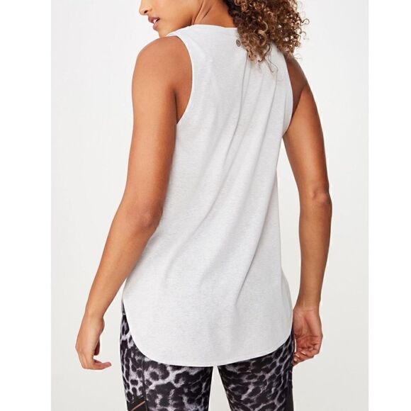 Cotton On Body Womens Sleeveless Active Curve Hem Tank Top Gray L grey marle - Picture 3 of 7
